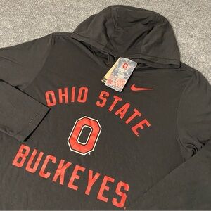 Nike Ohio State Buckeyes Primary Logo Mens Medium Lightweight Black Hoodie NWT